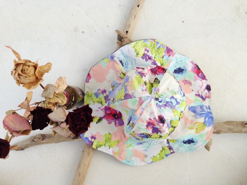 【Qucky】春光／大檐花帽 - 帽子 - 其他材质 紫色