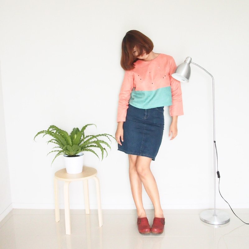 夏天吃西瓜 亚麻上衣（Watermelon Top) - 女装上衣 - 纸 红色