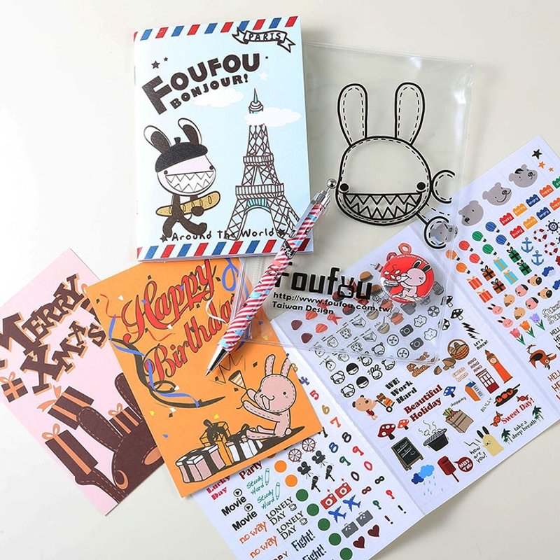 《Foufou》-文具笔记包-邦妮出航去自动铅笔(多款笔记本可挑选) - 笔记本/手帐 - 其他材质 多色