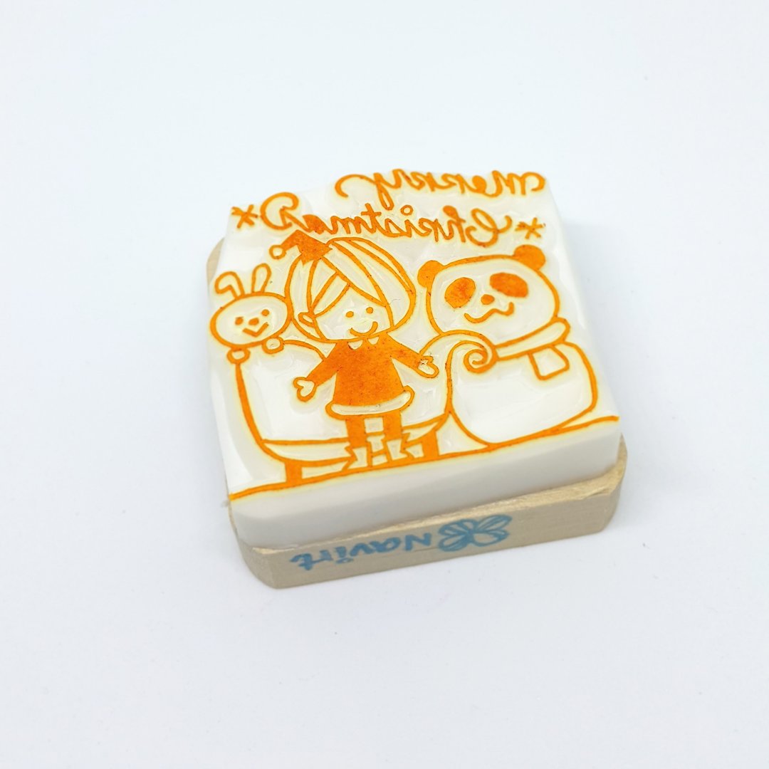 **圣诞印章**女孩小兔雪熊猫 - 印章/印台 - 塑料 