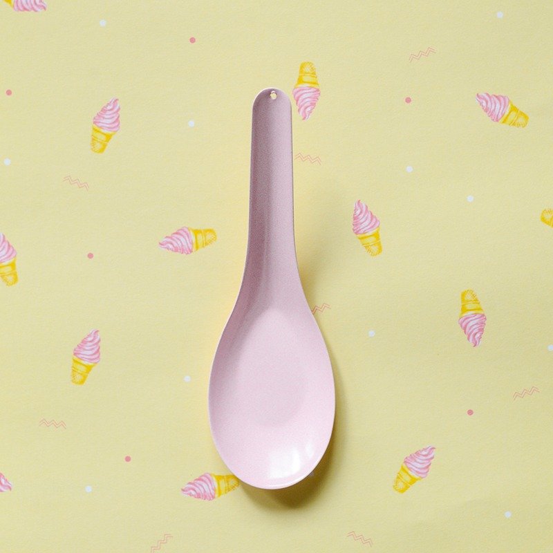 ::圣诞快乐::缤纷派对 : 粉红色珐琅短汤匙 - 餐刀/叉/匙组合 - 珐琅 粉红色