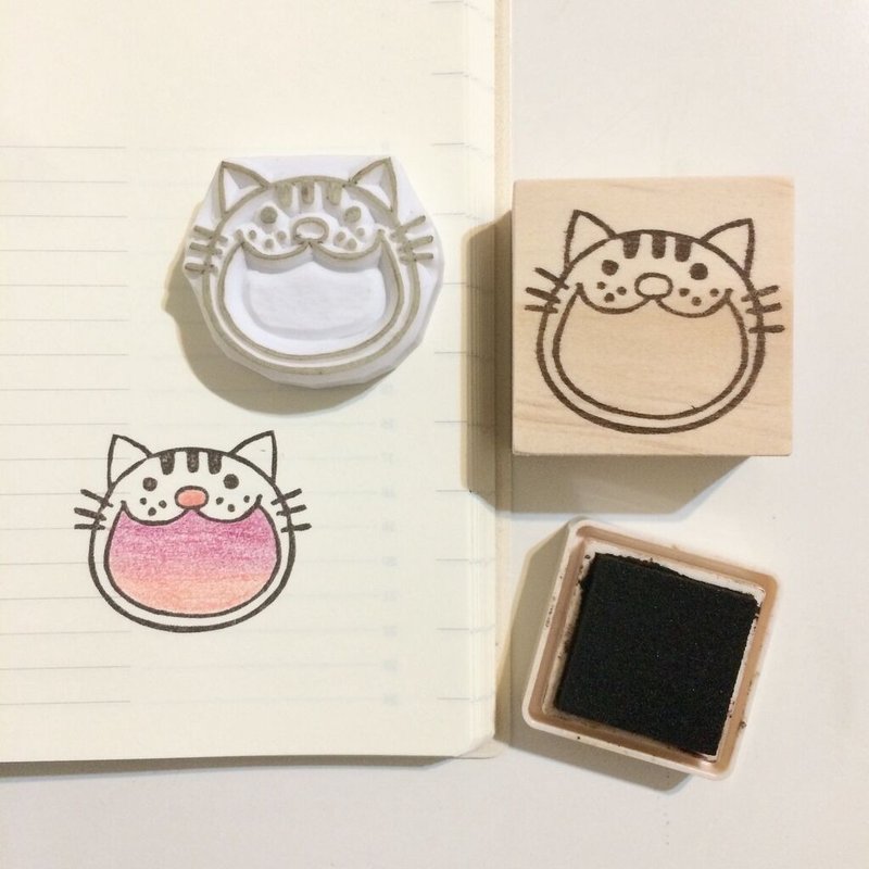 猫猫张大嘴 - 印章/印台 - 橡胶 白色