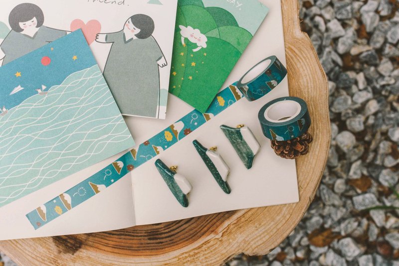 好日推好物商品：〔 小风景 〕山海系列明信片 x 纸胶带 x 别针 - 卡片/明信片 - 纸 多色