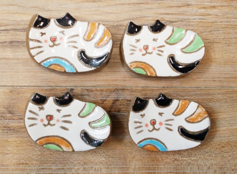 条纹猫✖筷架 - 花瓶/陶器 - 其他材质 