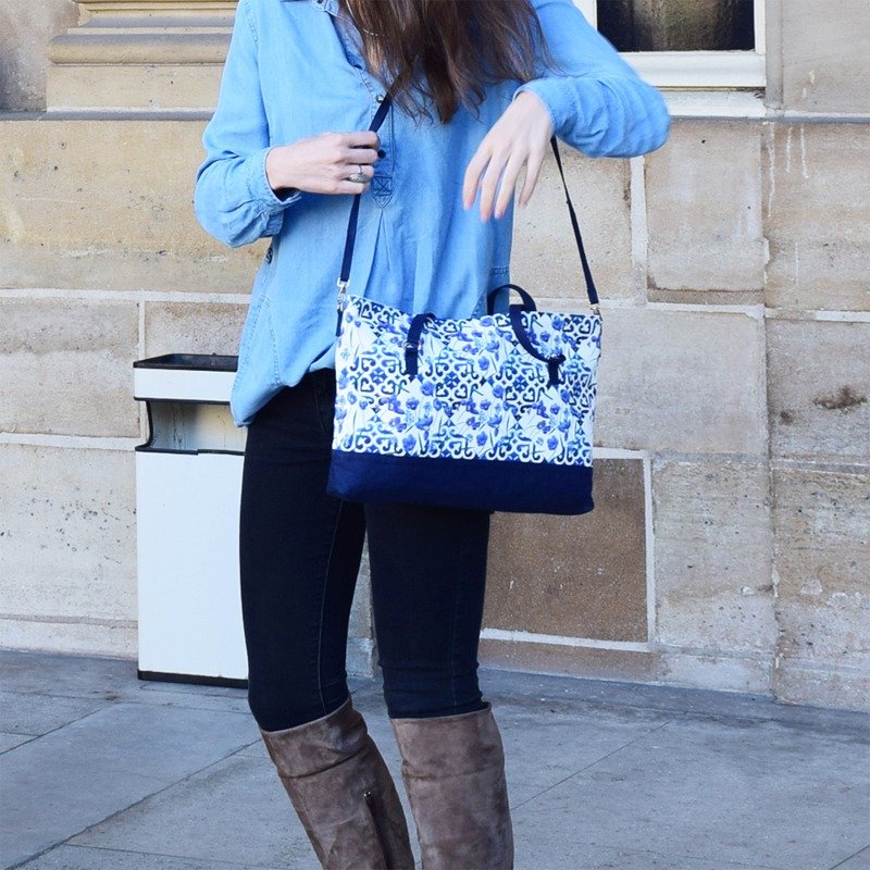 经典帆布侧背包/肩背包 Zipper Shoulder Bag 1 - 侧背包/斜挎包 - 其他材质 蓝色