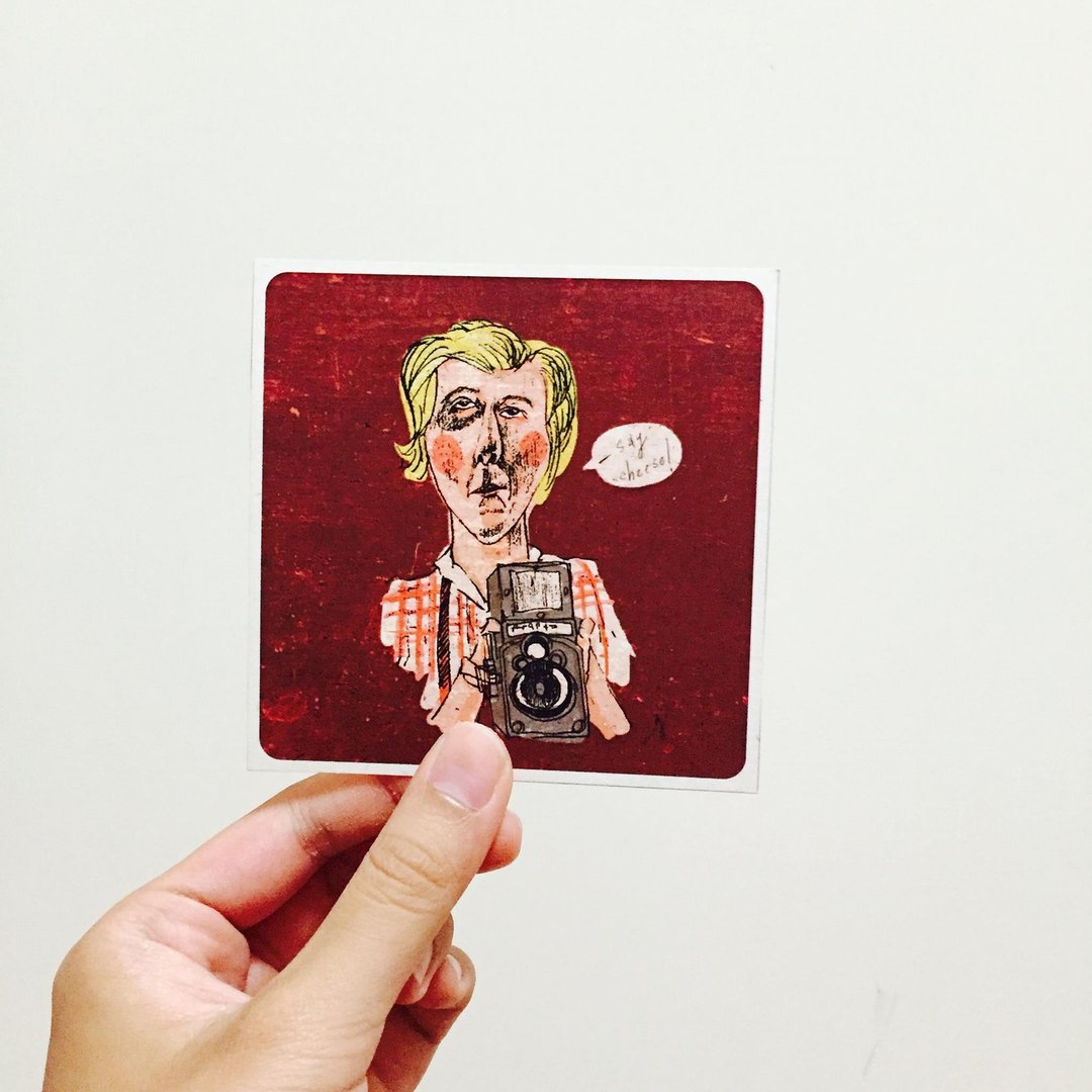 【Say Cheese!】手绘插画明信片 - 卡片/明信片 - 纸 红色