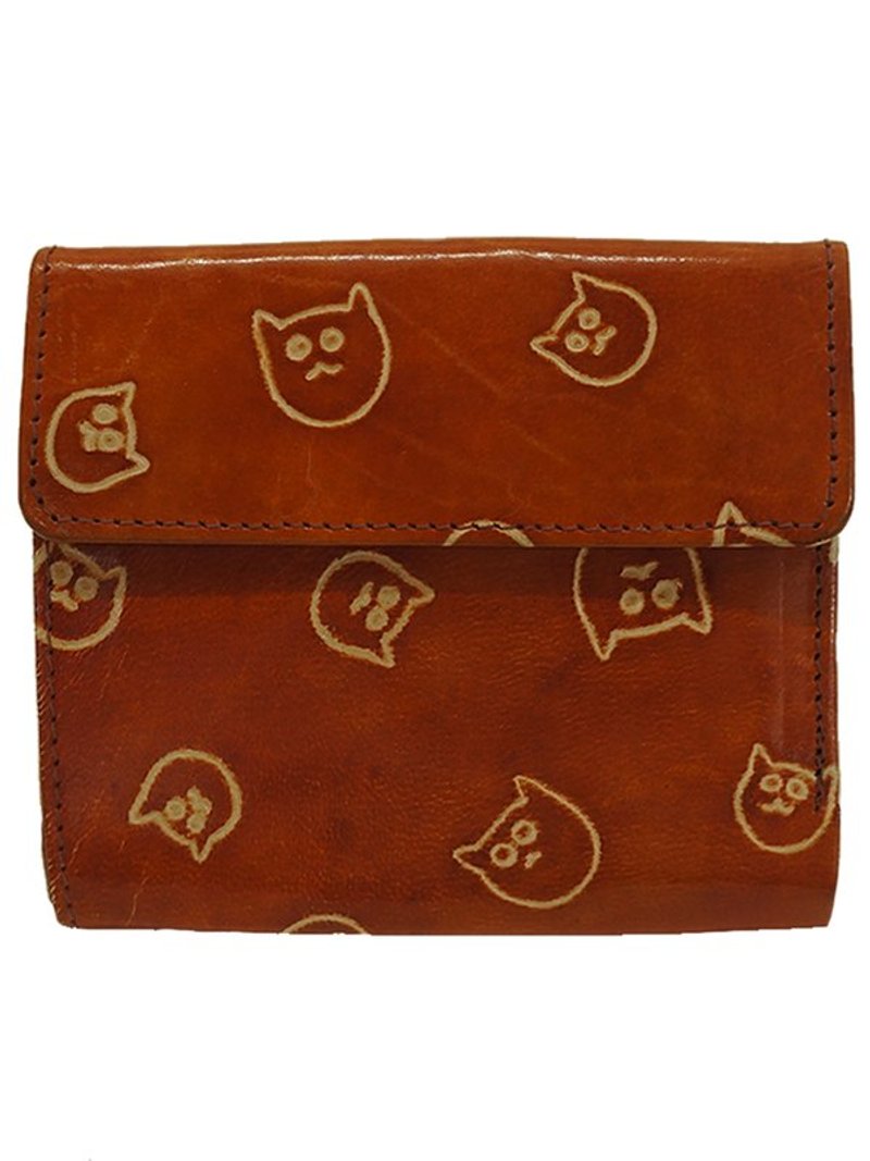 地球树fair trade-“山羊皮系列”- 山羊皮短夹/零钱/钞票 (猫头鹰图案) - 皮夹/钱包 - 真皮 