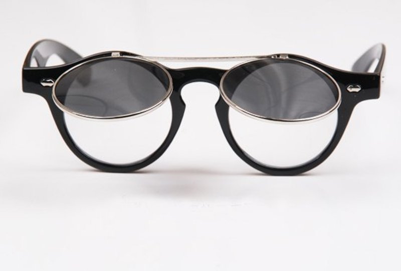 vintage复古蒸气庞克两用太阳眼镜  黑色 - 其他 - 塑料 咖啡色