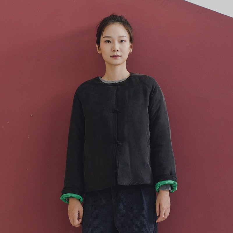 订制 贺年新中式棉襖 唐装棉衣 3M 暖棉   黑  O190542K - 旗袍 - 棉．麻 黑色