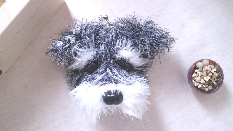 手工宠物-8cm雪纳瑞口金包 - 零钱包 - 其他材质 灰色