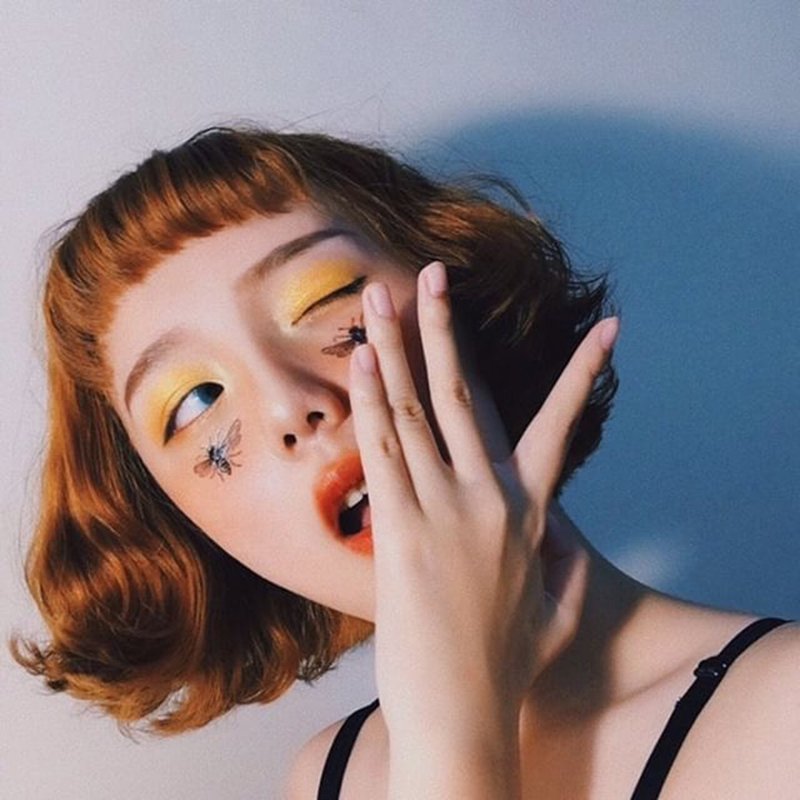 蜜蜂 -2入纹身贴纸 原创手绘设计 - 纹身贴 - 纸 黑色