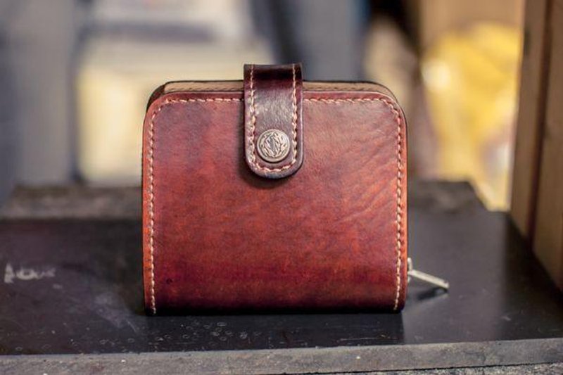 **Heart Bud** 手工皮革 超厚实短夹 - 皮夹/钱包 - 真皮 