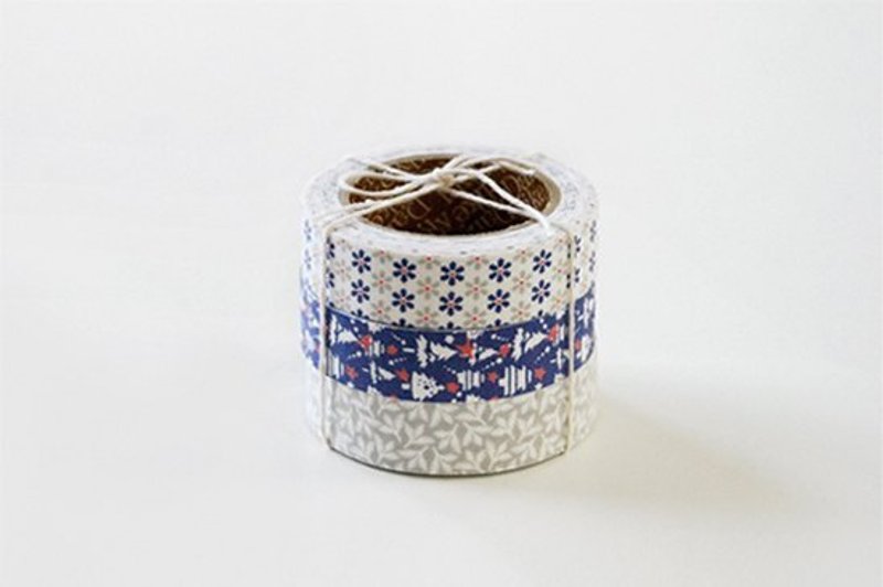 Dailylike fabric tape 北欧风布胶带(三入) 32-snow bell (E2D54081) - 纸胶带 - 其他材质 蓝色
