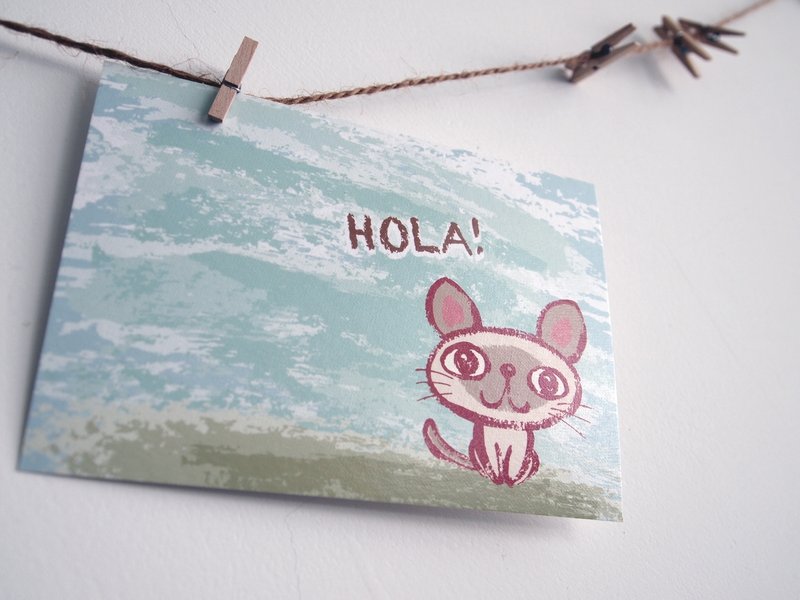 明信片- Hola! 小花猫 - 卡片/明信片 - 纸 