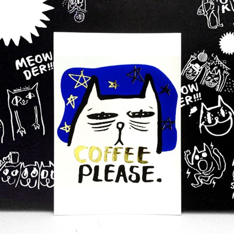 Wanying Hsu 猫下去明信片 "COFFEE PLEASE" - 卡片/明信片 - 纸 