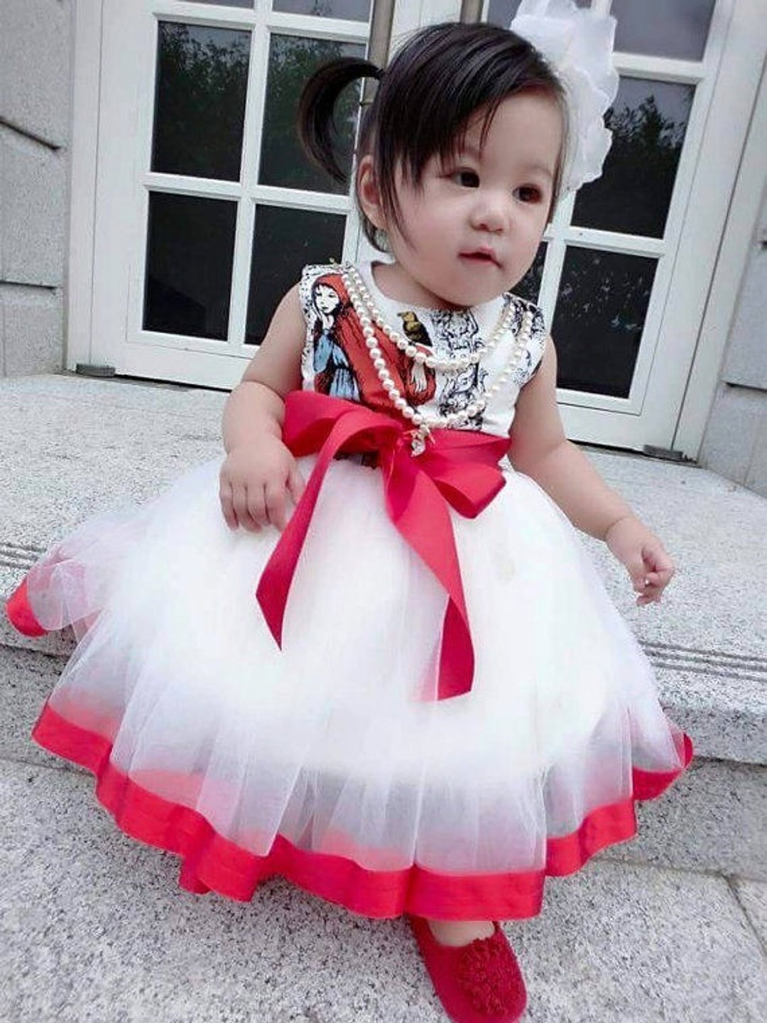 Angel Nina 手作公主小礼服 洋装 小红帽 日本天然有机棉 随衣附上GOTS 认证卡 - 其他 - 棉．麻 白色