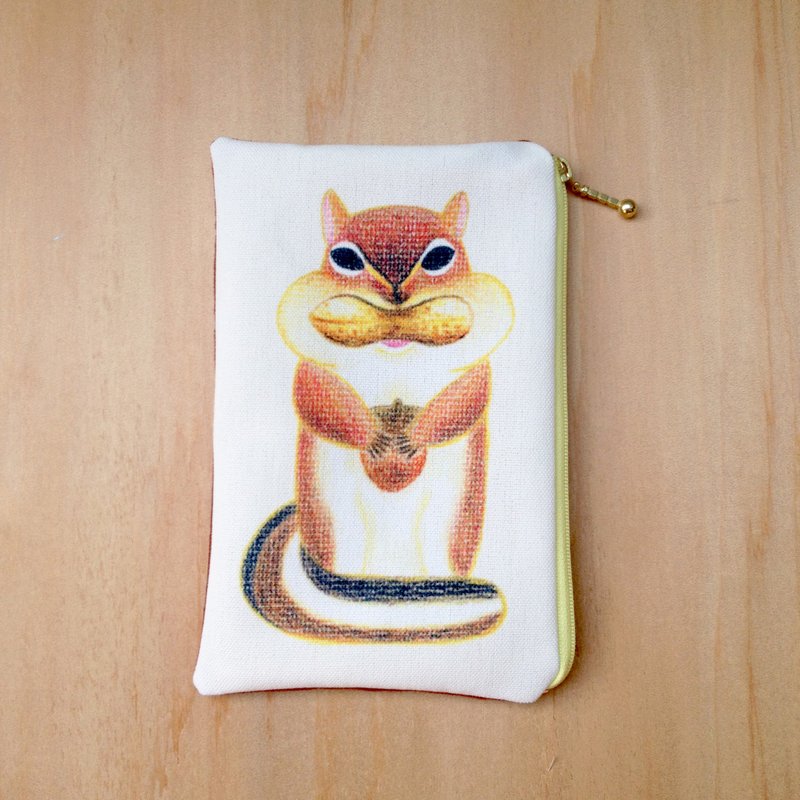 【花栗鼠】の收纳包。笔袋。化妆包。小物收纳 - 化妆包/杂物包 - 其他材质 咖啡色