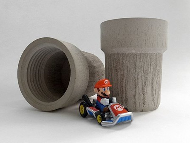 水管造型水泥花器 - 植栽/盆栽 - 水泥 灰色