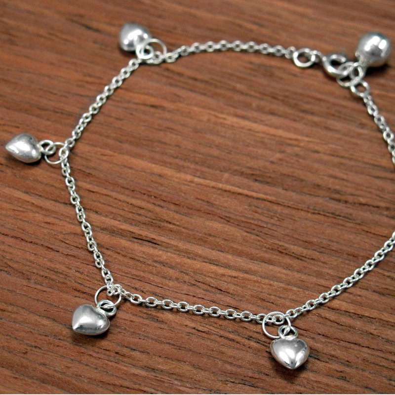 恋慕 925纯银手链 爱心造型设计-64DESIGN银饰 - 手链/手环 - 纯银 红色