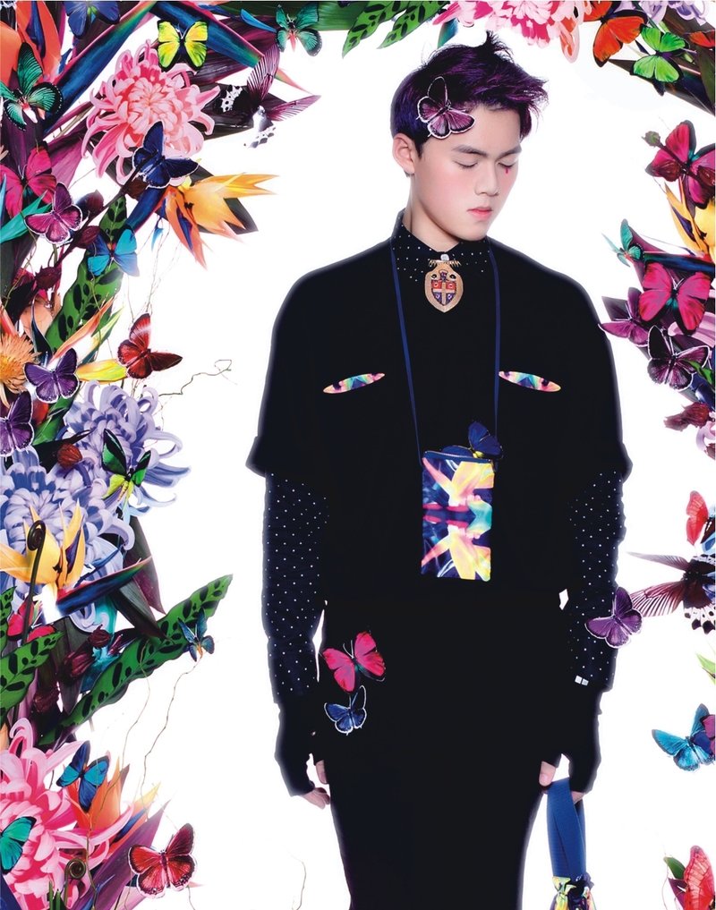 Monna绽放系列-天堂鸟棉质大T-男 - 男装上衣/T 恤 - 棉．麻 黑色