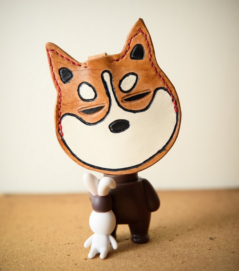 真皮柴犬狗头钥匙包 - 钥匙链/钥匙包 - 真皮 多色