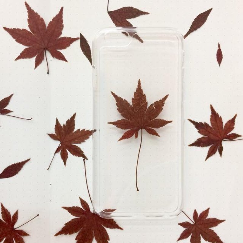 一叶知秋 押花枫叶手机壳 - 手机壳/手机套 - 植物．花 咖啡色