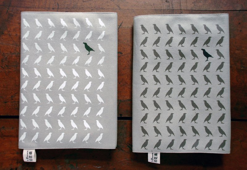 印花乐版画收藏书衣（20k）-八哥/秋香白,秋香咖啡 - 笔记本/手帐 - 其他材质 白色