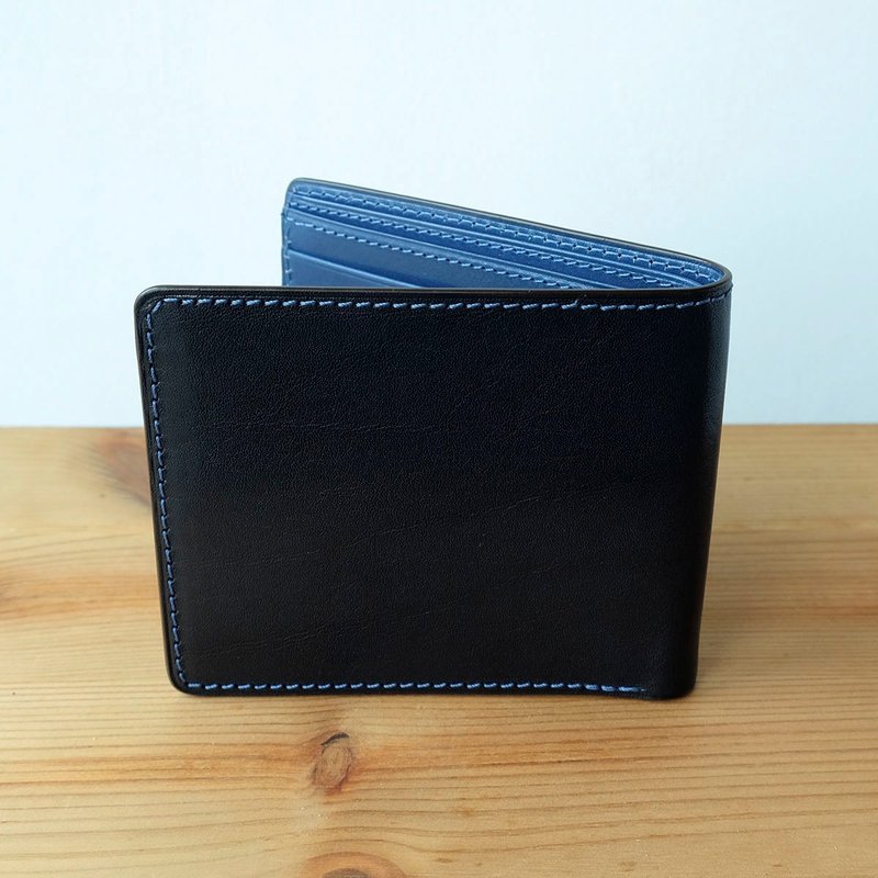 isni 八卡短皮夹 免费压印字+送礼包装 午夜蓝/星海蓝 欧洲牛皮  - 皮夹/钱包 - 真皮 蓝色