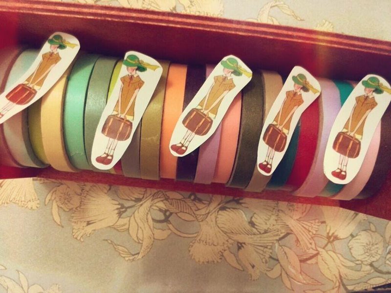 行李箱女孩,贴纸组(五入) - 贴纸 - 纸 