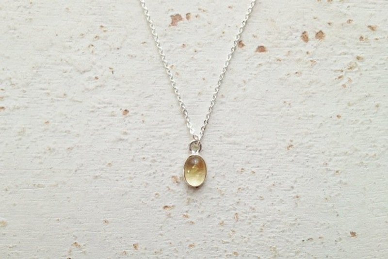 [ 财富之石>黄水晶925纯银短链。Citrine Necklace] - 项链 - 其他材质 黄色