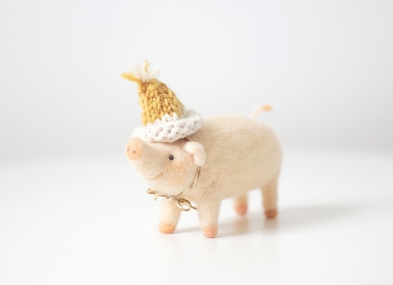 ［独角森林］羊毛毡肥小猪 - 玩偶/公仔 - 羊毛 