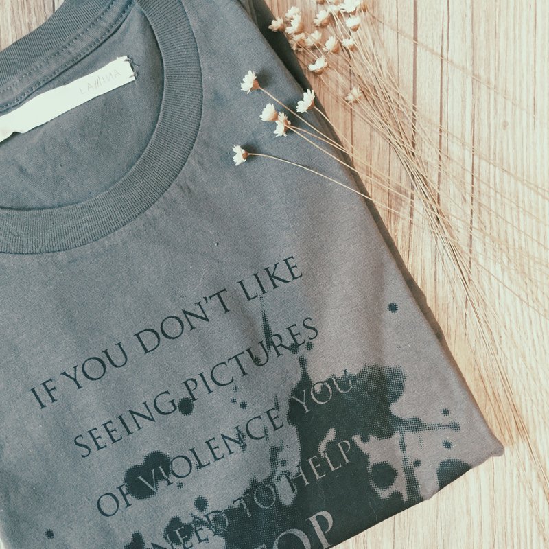 Lamina "Quote" 系列短袖Tee Shirt (男装） - 男装上衣/T 恤 - 其他材质 灰色