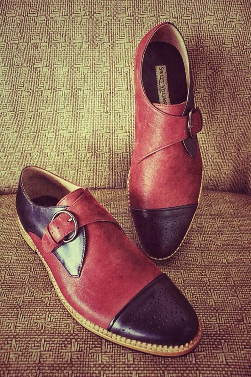 JAZZ M1120 Black Burgundy - 男款休闲鞋 - 真皮 咖啡色