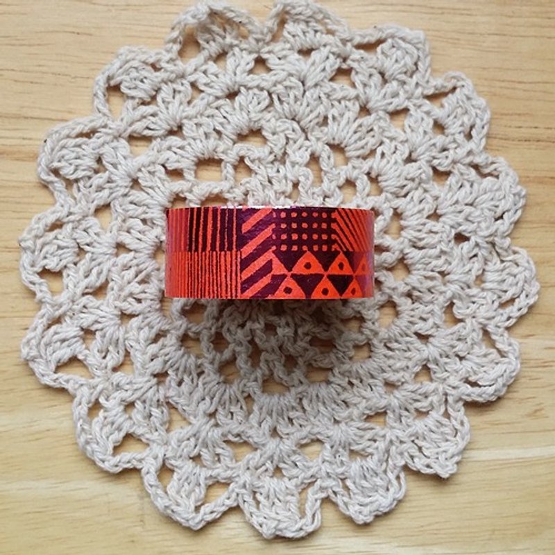 mt 和纸胶带 fab箔押【手绘图案(MTHK1P03)】生产完了品 - 纸胶带 - 纸 红色