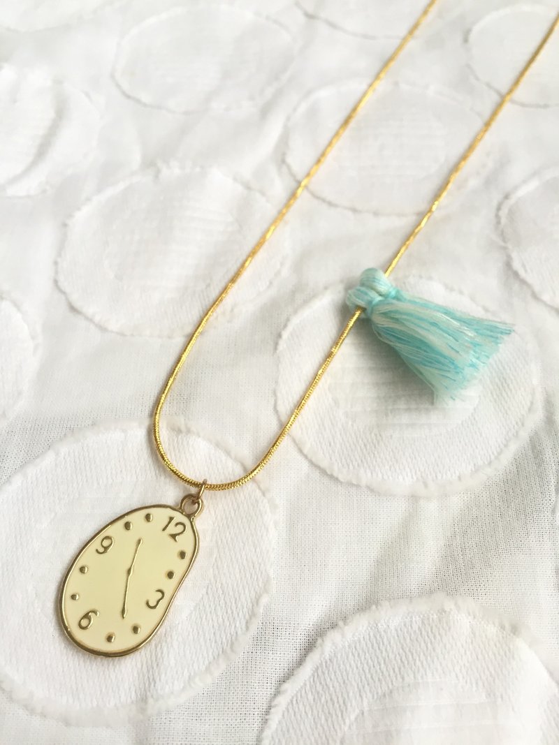 留冲 长项链 - 项链 - 纸 蓝色