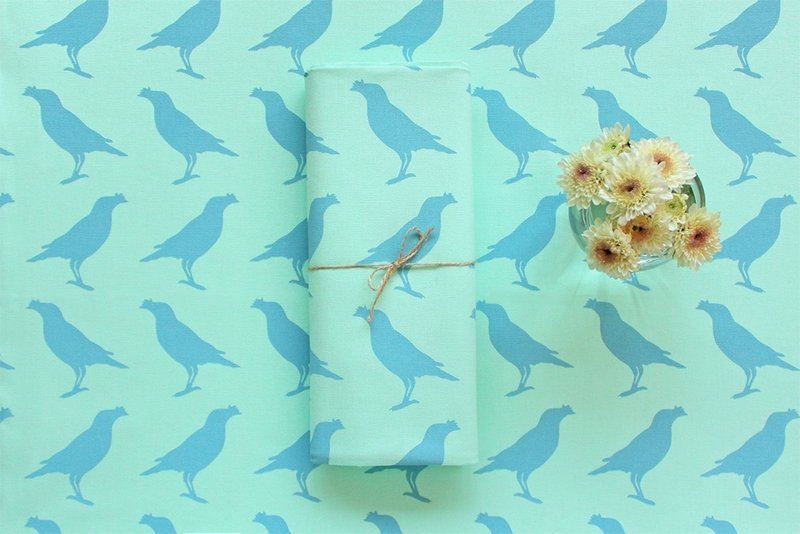 布匹-大八哥/绿底蓝花(250g) - 其他 - 其他材质 