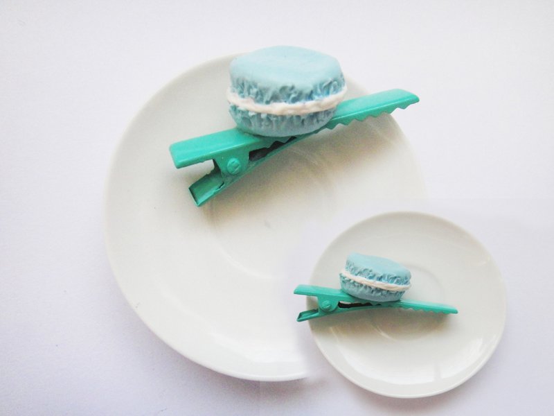 蓝色马可龙发夹 - 发饰 - 粘土 蓝色