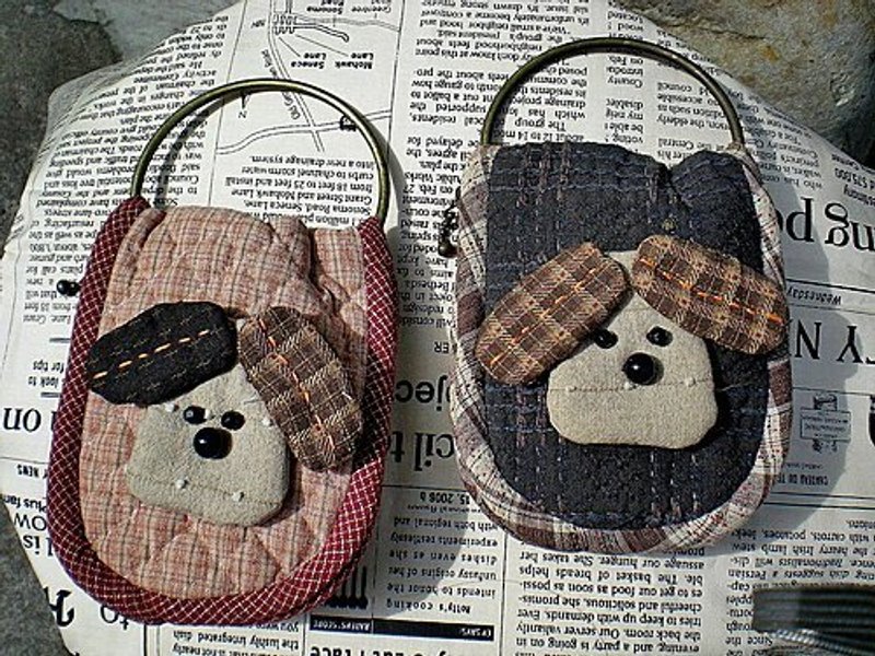 旺旺2用手袋*文子手作*日本先染布 - 其他 - 棉．麻 灰色