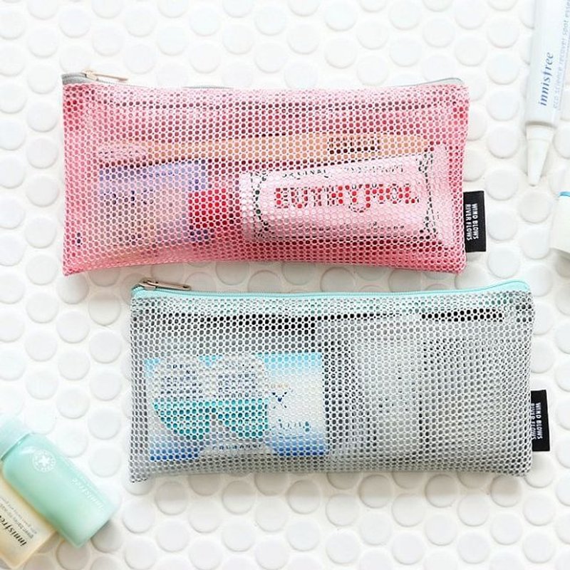 iconic-风和日丽网格盥洗包-笔袋-收纳袋V2-甜美粉,ICO84167 - 化妆包/杂物包 - 塑料 粉红色