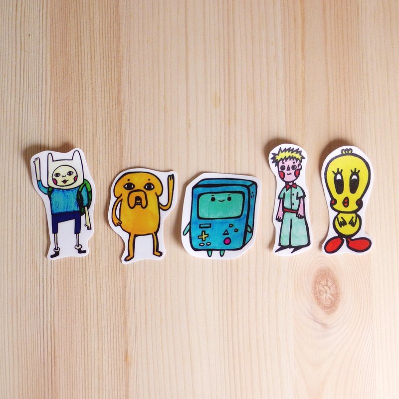 微醺斑比 防水贴纸 卡通人物贴纸包 1包5入 - 贴纸 - 纸 多色