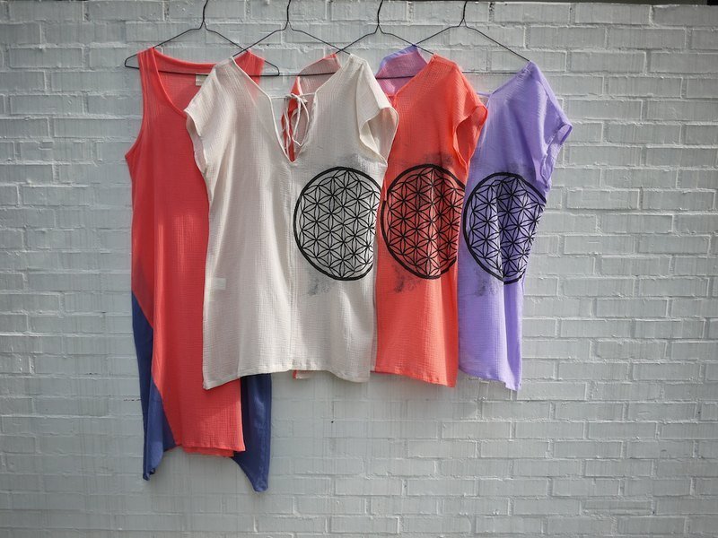 免邮优惠!Jyothi Studio 神圣几何系列---生命之花  纯棉上衣洋装 - 洋装/连衣裙 - 棉．麻 多色