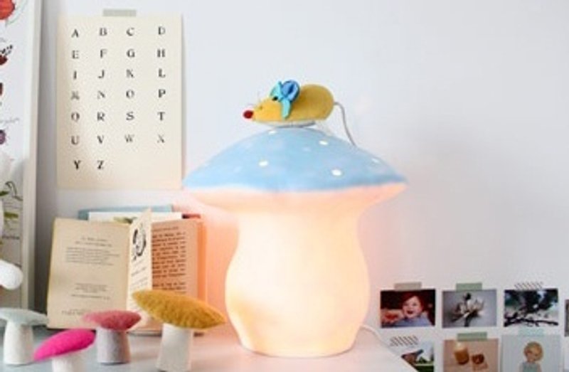 EGMOMT 晚安大蓝色蘑菇夜灯 - 灯具/灯饰 - 塑料 蓝色