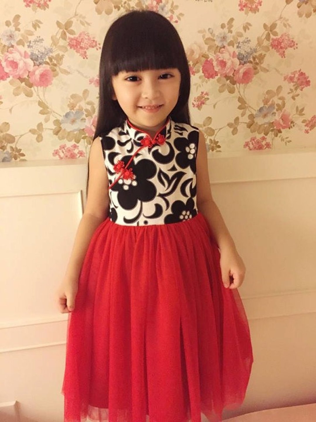 零码6折 Angel Nina 手作订制旗袍改良式儿童礼服 抓周 花童 生日 - 童装礼服/连衣裙 - 纸 黑色