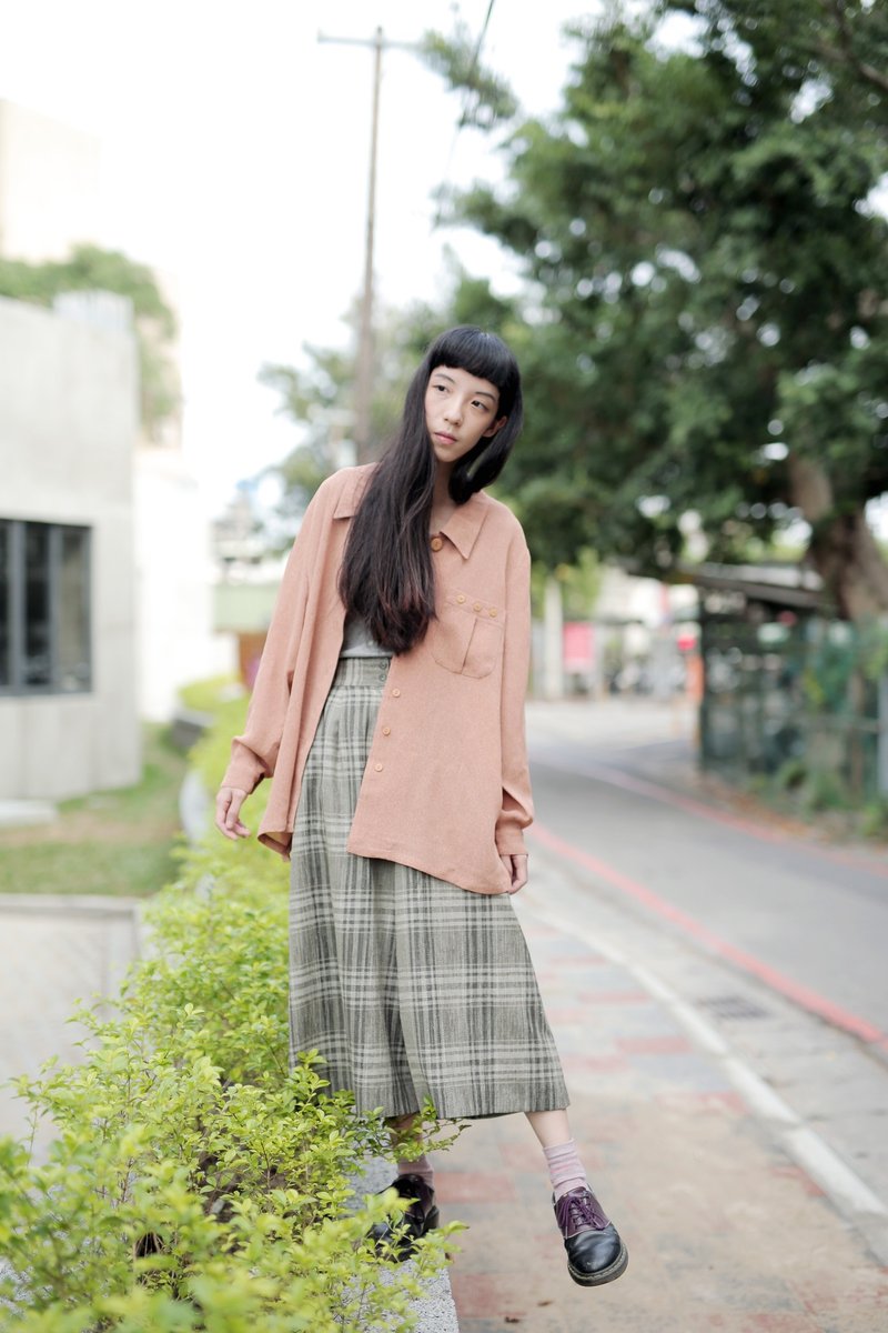 橘粉色纺纱衬衫 - 女装衬衫 - 其他材质 橘色