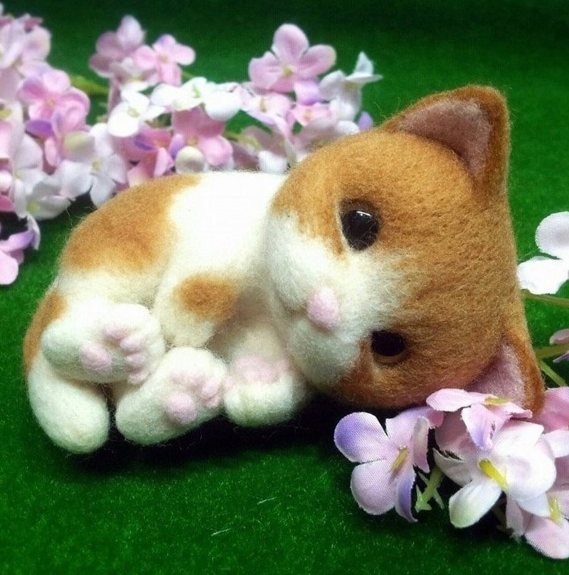 贪睡小猫 - 摆饰 - 羊毛 