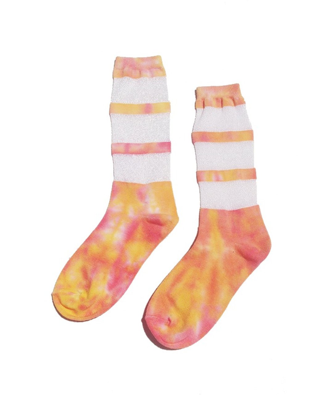 渲染拼纱彩虹 2种穿法 手工袜 POI POI x 夏漪眺＝knock your socks - 袜子 - 其他材质 橘色