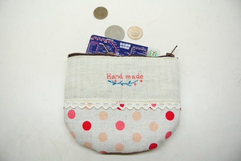 栀子手铺 △ 刺绣零钱包 - 零钱包 - 其他材质 红色