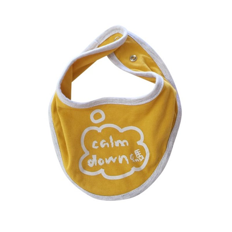 婴儿发声围兜_calm down 妈_焦糖_灰 - 围嘴/口水巾 - 棉．麻 灰色