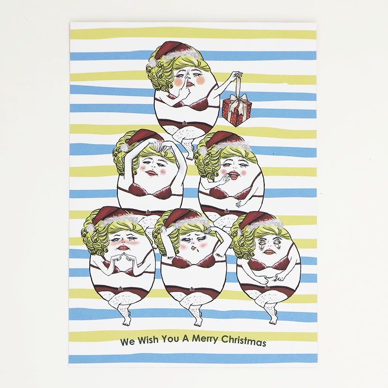 明信片 圣诞卡-猪鼻女郎 - 卡片/明信片 - 纸 多色