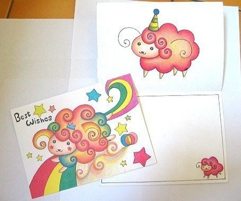 ★插画卡片-奇幻梦幻羊 - 卡片/明信片 - 纸 多色